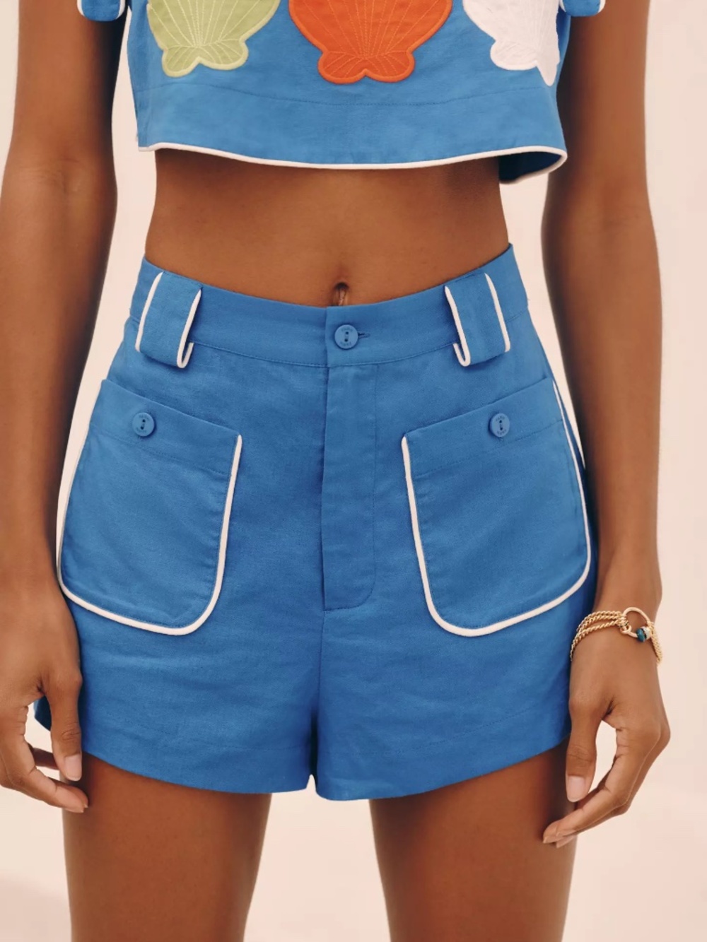 Farm Rio x Anthropologie Destination Shorts Linen Blend High Rise NWT size M